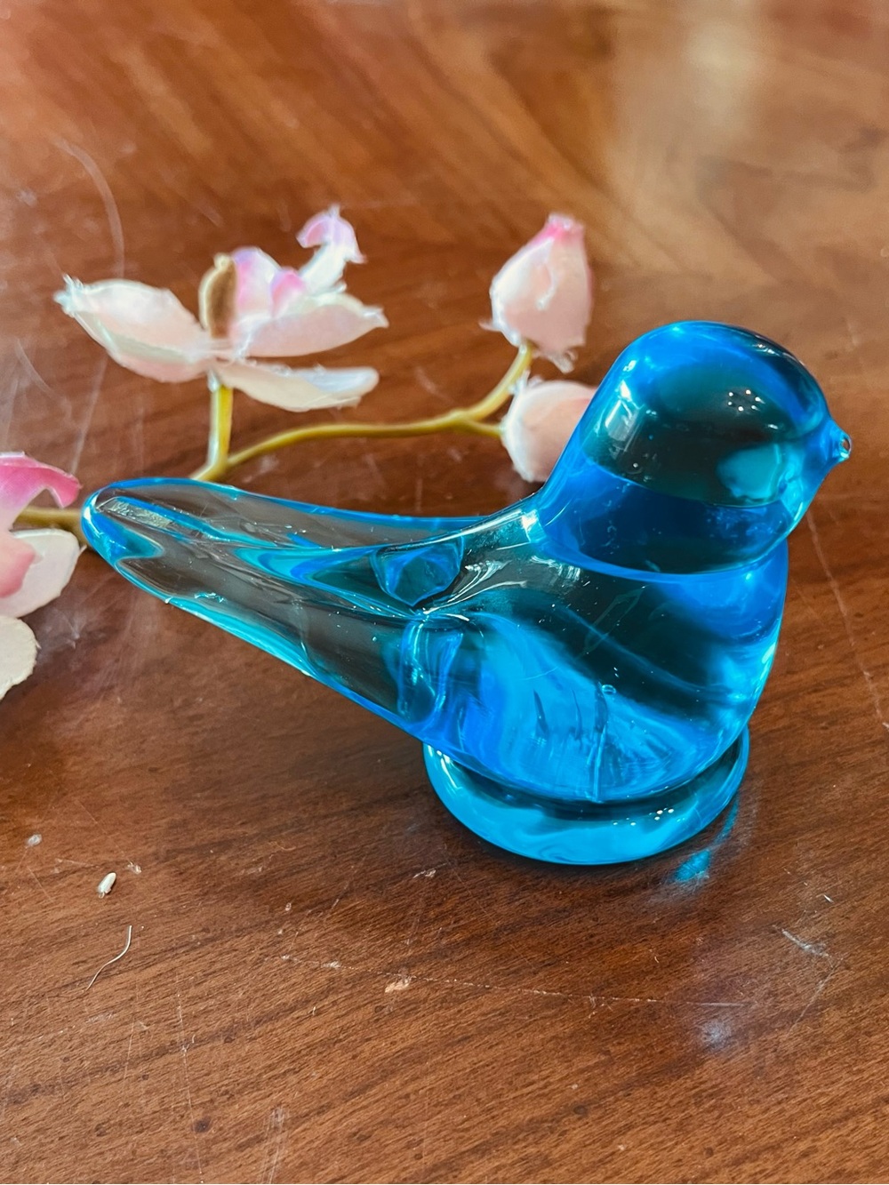 VTG 1997 Titan Art Glass Bluebird of Happiness Signed W Ward Blown Glass